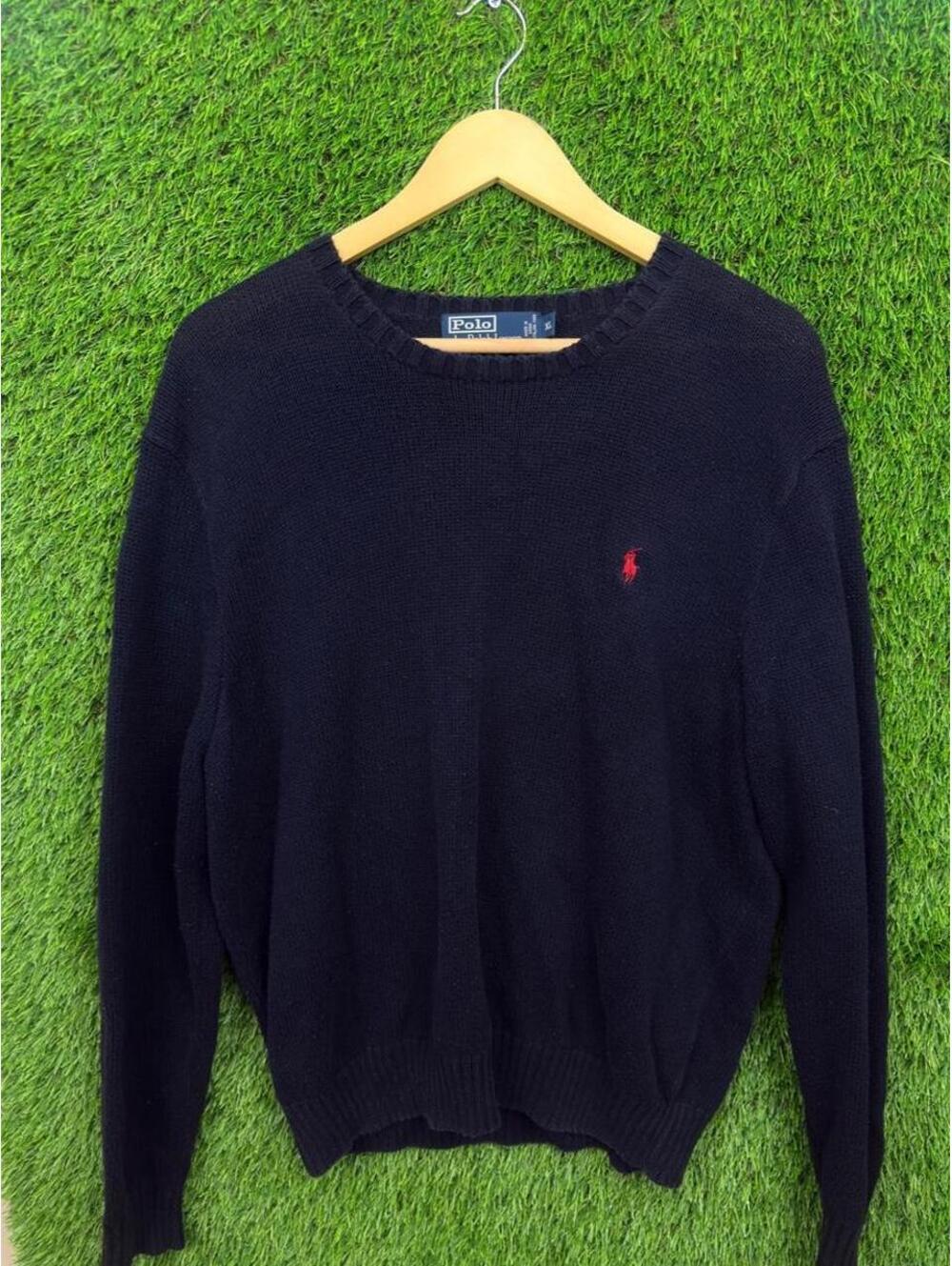 Polo Ralph Lauren Pima Cotton Crewneck Sweater Navy Blue XL